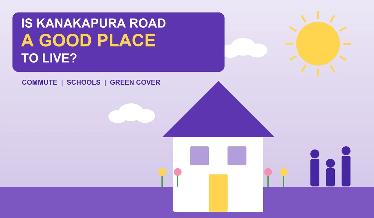 Is Kanakapura Road a good place to live - lavender and yellow family home with sun and clouds