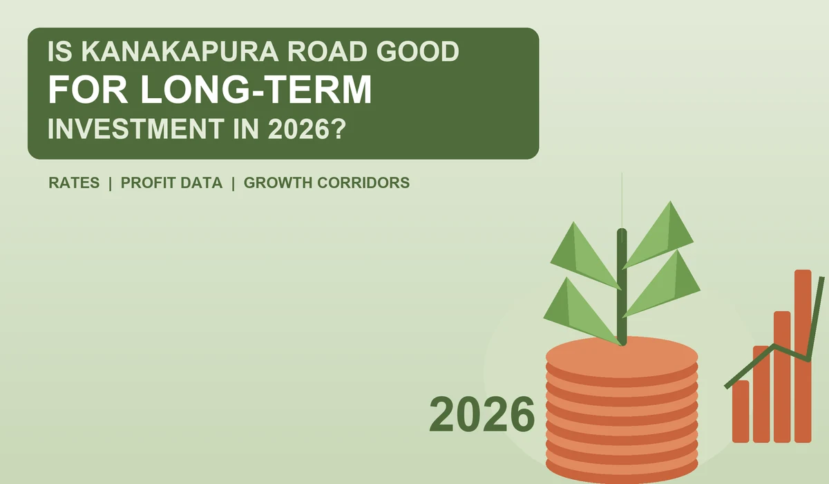 Is Kanakapura Road good for long-term investment in 2026 - sage green and terracotta plant growing from a stack of coins