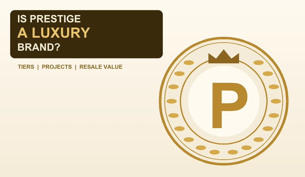 Is Prestige a luxury brand - ivory and champagne gold monogram emblem with laurel wreath